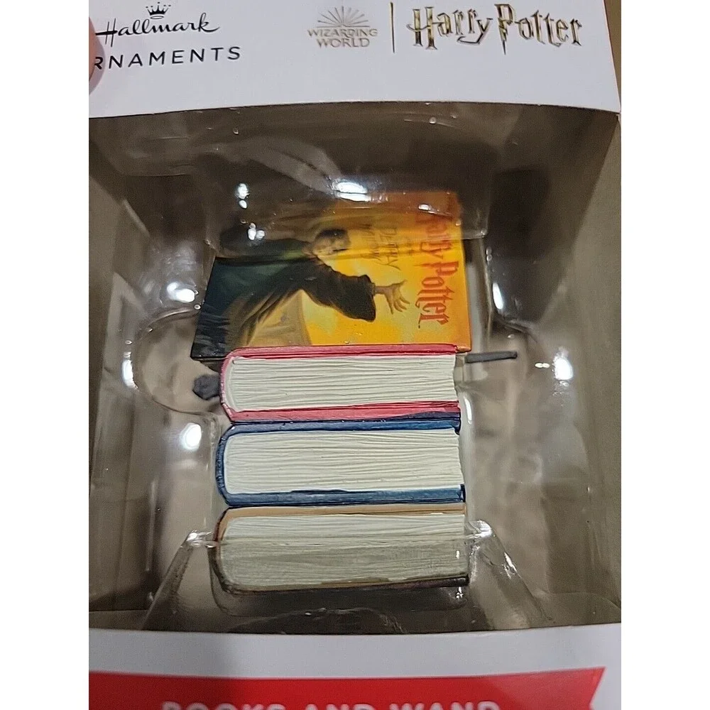 Hallmark 2023 Harry Potter BOOKS and WAND Christmas Ornament Wizarding World New